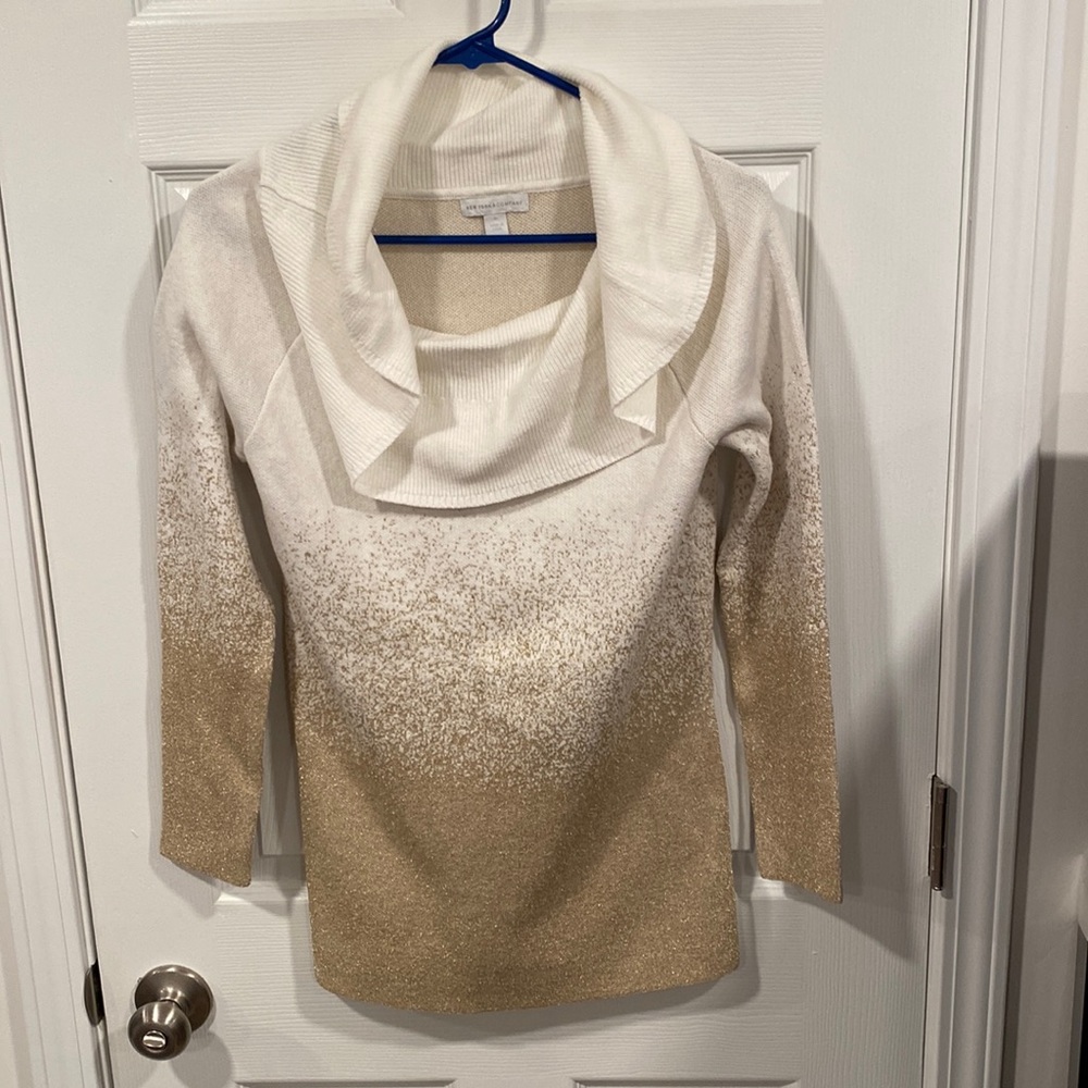 Cream with Gold Ombré Sweater